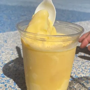 Dole soft serve pineapple with mt gay black barrel rum - Yummmm!