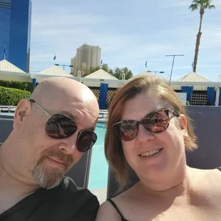 Steve and I enjoying life at Blu pool.