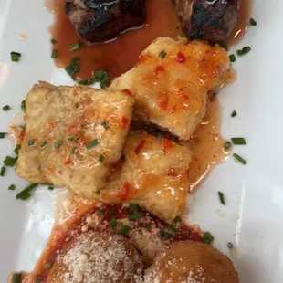 Arancini, haddock and lamb starter.