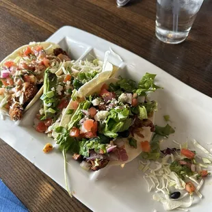 Taco platter.  Salmon, chicken, and baja shrimp!  All were excellent!!