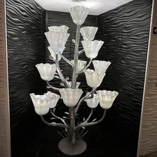 Floor lamp on lower level