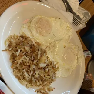 Eggs and hash browns