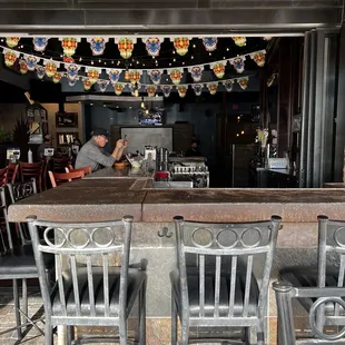 Bar opens to Outside Patio