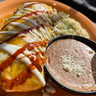 Burrito with green chili