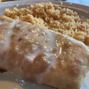 Chimichanga and rice both a la carte
