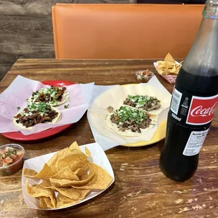 Asada and Al Pastor soft tacos