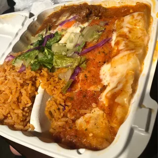 Pork Tamale & Enchilada Plate