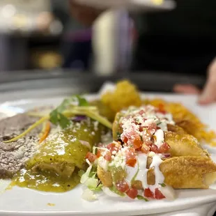 a plate of mexican food