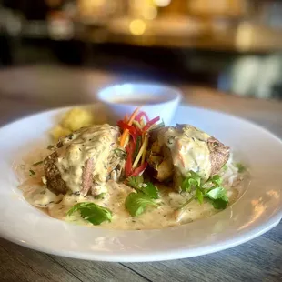a plate of food on a table