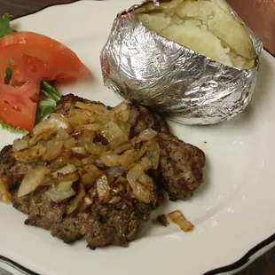 Hamburger Steak w/grilled onions