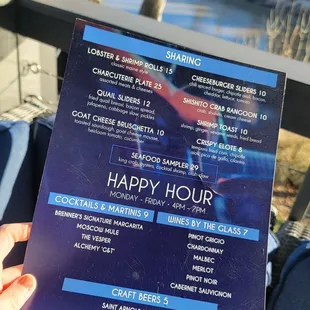 happy hour menu