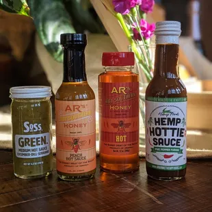 Local hot sauces sold in the market