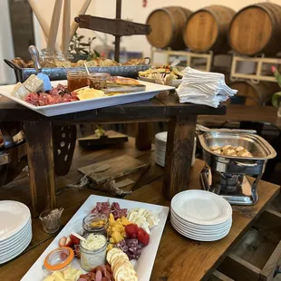 a platter of meats and cheeses
