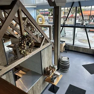 View of inside from Upstairs. Cute vibe