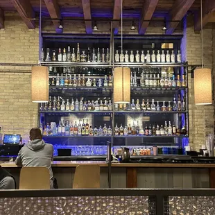 Tequila options at the bar