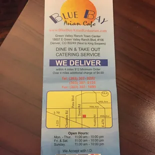 To-go menu
