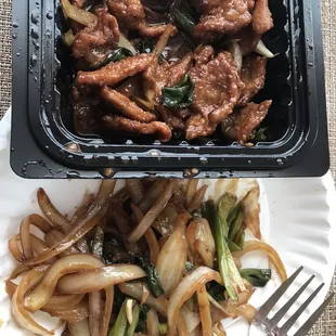 Just ordered Mongolian Beef, should had ordered a whole onion instead ! Really Blue Bay, where&apos;s the beef ? No more orders!