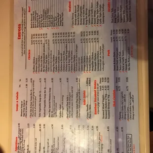 menu
