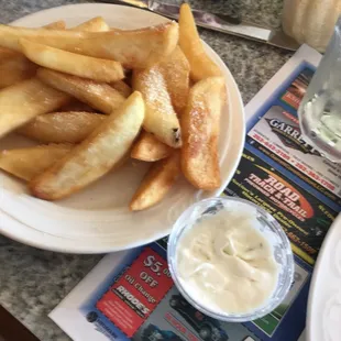 Fries hot but no salt and it wouldn't adhere.  Added some Parmesan.
