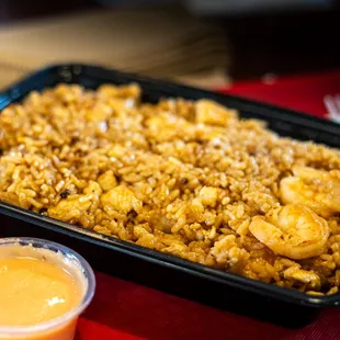 a tray of macaroni and cheese