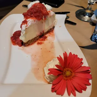 Delicious strawberry cheesecake