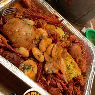 Crawfish ,shrimp potato corn