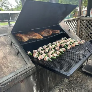A dude running a real smoker