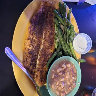 grilled fish, food