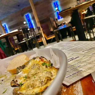 Oysters! Garlic and Parmesan, Grilled