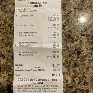 Cajun courtesy charge