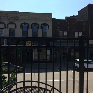 View from upstairs outside seating.