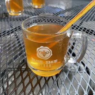 a close up of a cup of tea