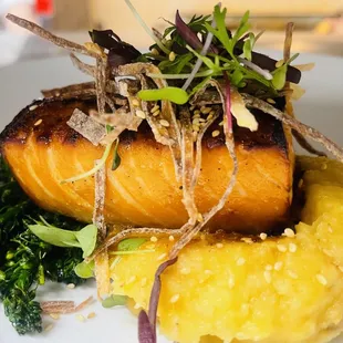 Miso glazed Atlantic salmon