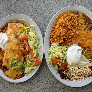 "Chimichanga" &amp; Enchilada plate