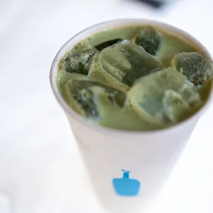 Dirty Matcha Latte w/ Oat Milk ($7.50 + $2/shot + $0/oat milk tax)