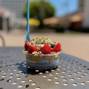 strawberries and granola