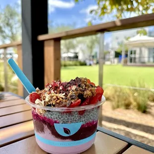 a bowl of fruit and yogurt