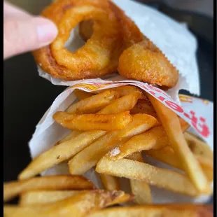 onion rings and fries