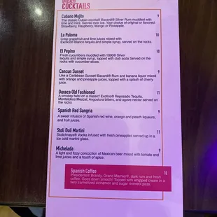 Specialty cocktails