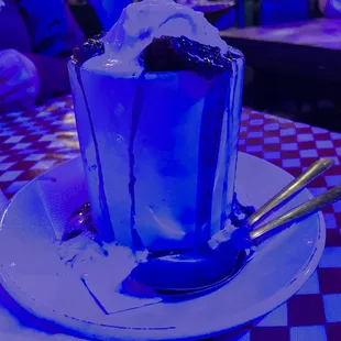 Blueberry donut bread pudding is stupid good