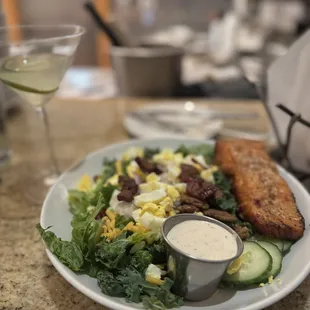 Chopped salad with Salmon