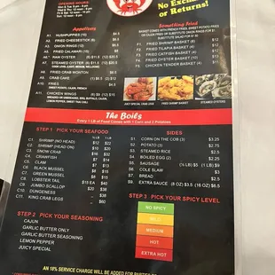 Food menu
