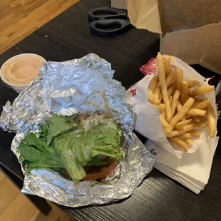 a sandwich and french fries