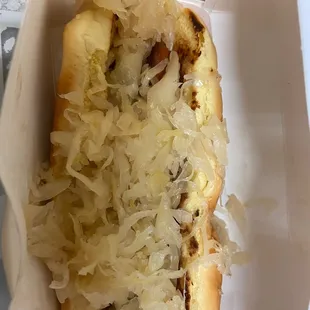 Hot dog with sauerkraut