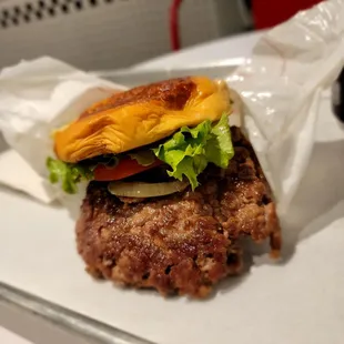 Double Cheeseburger (without the cheese as it's American only.) Tasty though a bit pricey