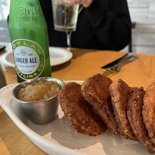 The best Gingerale ever and Chanukah Latkes! Oh my gosh, that applesauce rules.