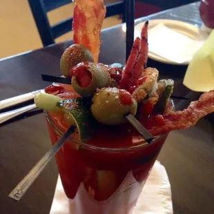 A masterpiece custom bloody mary from the brunch bar.