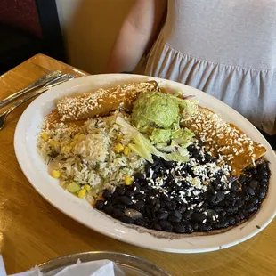 GB Chiladas with Beans and Rice