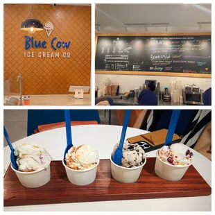 a variety of ice creams