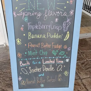 Sandwich menu sign outside